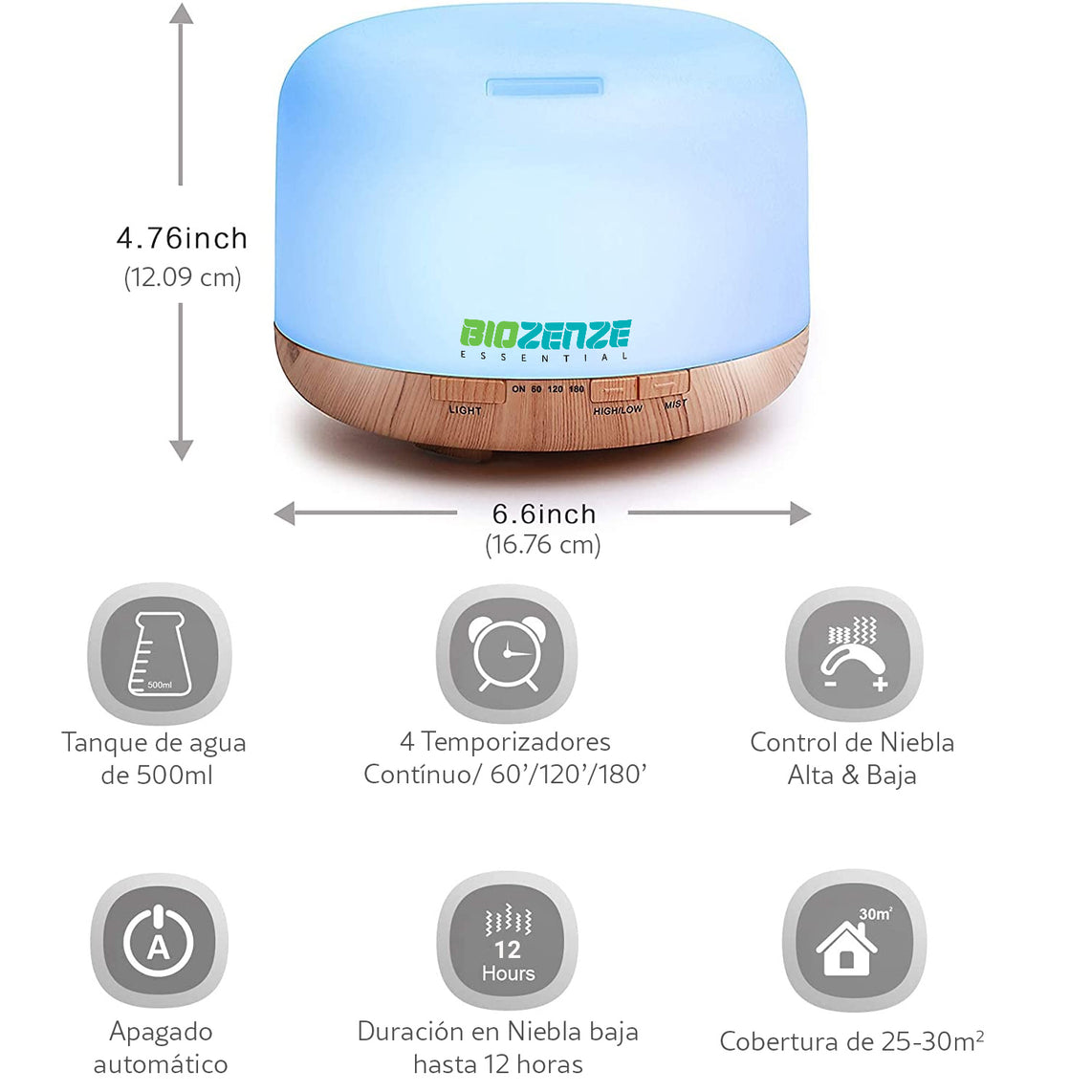 Difusor Biozenze 818 de Aceites Esenciales