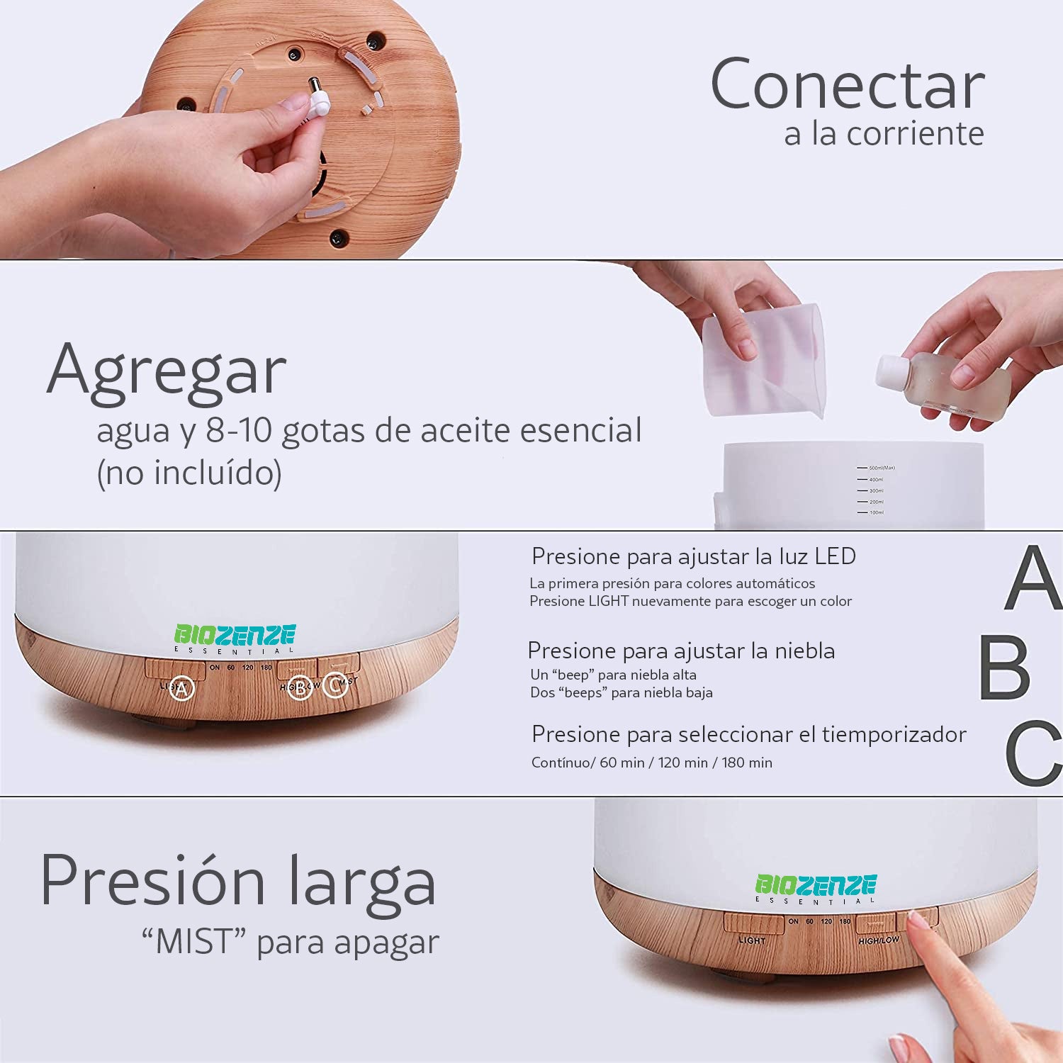 Difusor Biozenze 818 de Aceites Esenciales